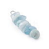 3Pcs Natural Aquamarine & Flower Amazonite & Synthetic Stone Chip Beaded Constellation Pendants PALLOY-JF03043-11-4