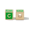 Rack Plating Brass Enamel Beads KK-B060-04G-02C-1