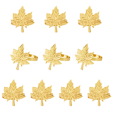 Maple Leaf Alloy Napkin Rings AJEW-WH0314-77G