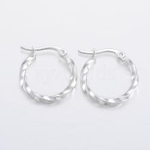 304 Stainless Steel Hoop Earrings EJEW-H327-03B