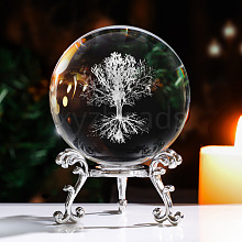 Inner Carving Tree Glass Crystal Ball Diaplay Decoration PW-WGB9A56-02