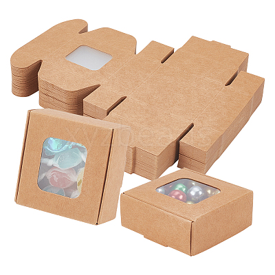 Square Foldable Creative Kraft Paper Box LS-CON-WH0089-20A-1