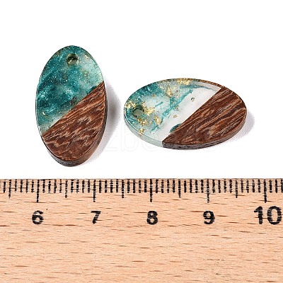 Transparent Resin and Walnut Wood Pendants RESI-T057-03I-1