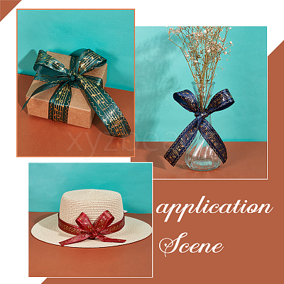 35.58~36 Yards 3 Colors Laser Style Polyester Satin Ribbons OCOR-PH0002-41-1