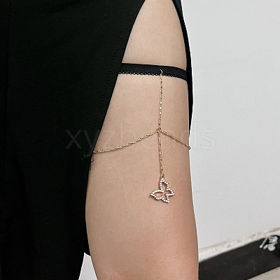 Alloy Rhinestone Sexy Elastic Multilayer Tassel Butterfly Leg Chain FS-WG8A9A5-01-1
