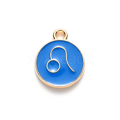 Alloy Enamel Pendants X-ENAM-S124-01A-02G-1