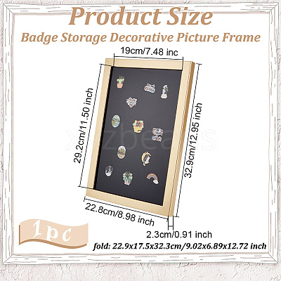 Wood & Plastic Rectangle Photo Frame Stand DJEW-WH0072-13B-03-1