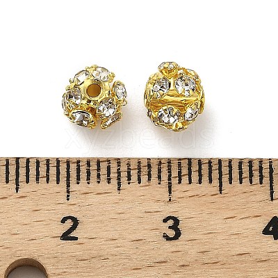 6mm Brass Crystal Rhinestone Beads KK-S519-01A-02G-1