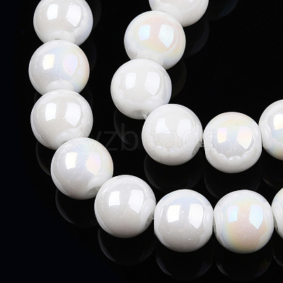 Electroplate Opaque Glass Beads Strands LS-GLAA-T032-P10mm-AB02-1