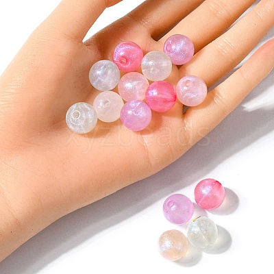 Rainbow Iridescent Plating Acrylic Beads MACR-YW0002-19D-1