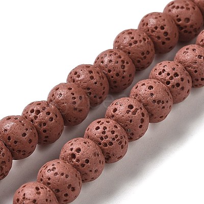 Natural Lava Rock Dyed Beads Strands G-Z036-B01-05-1