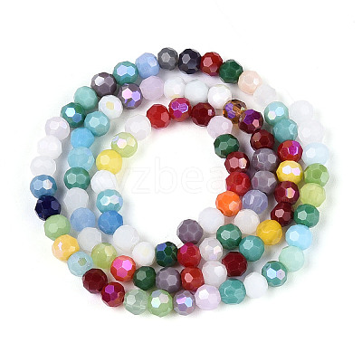 Opaque Glass Beads Strands EGLA-A035-P4mm-HL01-1