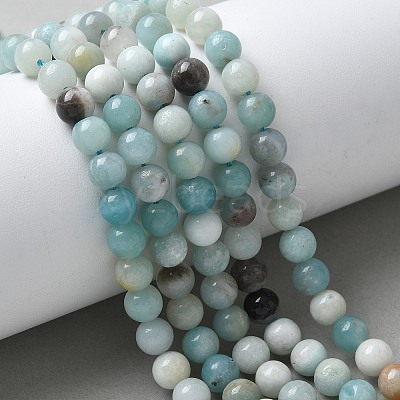 Natural Flower Amazonite Beads Strands Z26N5018-01-1