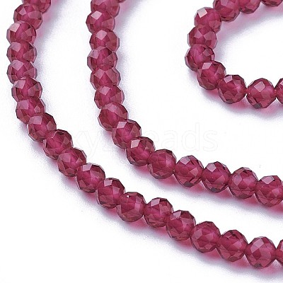 Faceted Glass Beads Strands X-G-F619-09D-3mm-1