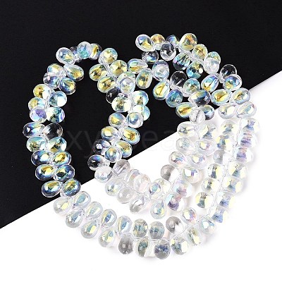 Electroplate Transparent Glass Beads Strands GL-N005-02A-B01-1