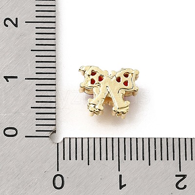 Bowknot Brass Micro Pave Cubic Zirconia Beads KK-Z156-20G-01-1