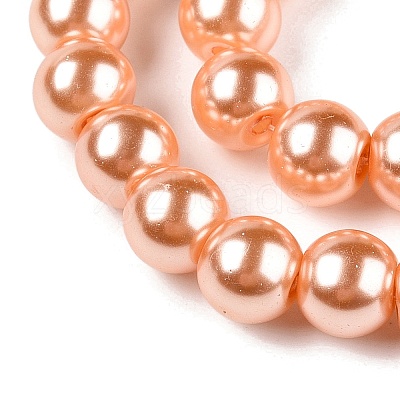 Baking Paint Pearlized Glass Pearl Round Bead Strands HY-Q330-8mm-33-1