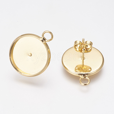 Brass Stud Earring Settings X-KK-G301-01G-1