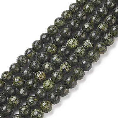 Natural Serpentine/Green Lace Stone Beads Strands G-S259-15-6mm-1-1