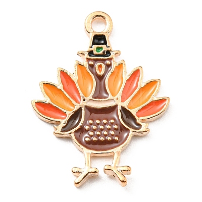 Thanksgiving Day Alloy Enamel Pendants ENAM-D060-03I-KCG-1