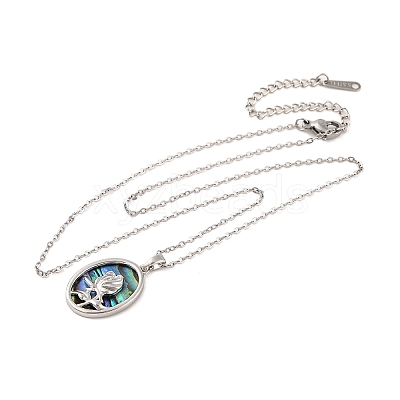 201 Stainless Steel Pendants Necklace for Women NJEW-B110-02P-1