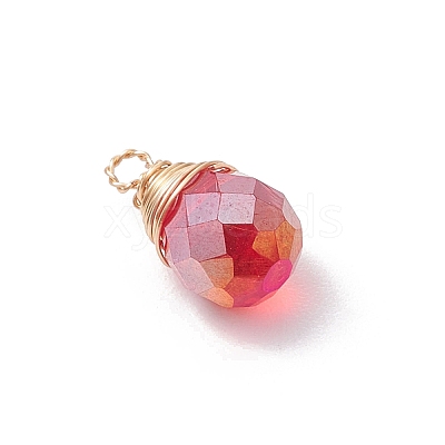 Brass and Glass Pendants PALLOY-JF03369-01-1