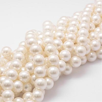 Shell Pearl Bead Strands BSHE-L026-03-14mm-1