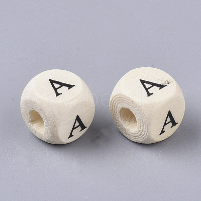 Printed Natural Wood Beads WOOD-T026-001A-1
