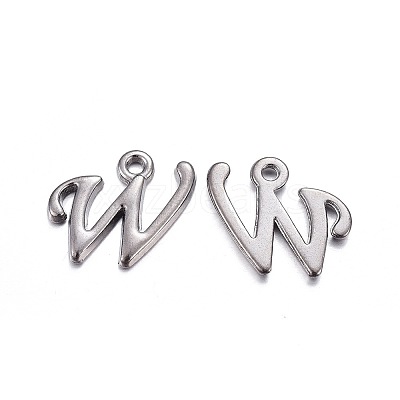 Gunmetal Plated Alloy Letter Pendants PALLOY-P097-03-W-1