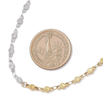 304 Stainless Steel Leaf Flower Chain Necklaces for Women NJEW-JN05585-1