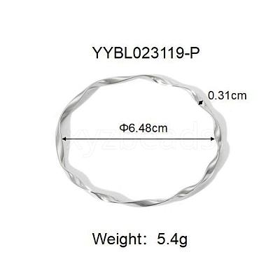 Classic Stainless Steel Twist Bangles YS7860-2-1