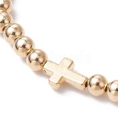 3Pcs 3 Styles CCB Plastic Beads & Opaque Acrylic Beads & ABS Plastic Imitation Pearl Round Beads Stretch Bracelet Set BJEW-JB11605-1
