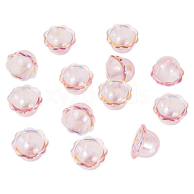30Pcs UV Plating Acrylic Bead Caps PACR-TA0001-20C-1