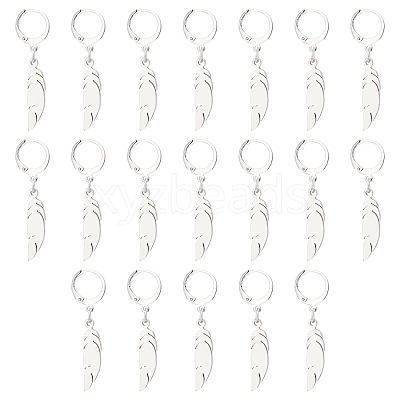 20 Pairs Feather Dangle Leverback Earrings EJEW-UN0001-86-1