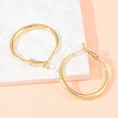 Brass Hoop Earrings for Women EJEW-A156-17B-G-1