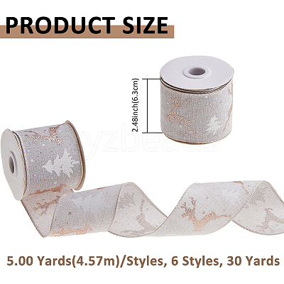 30 Yards 6 Styles Polyester with Plastic Ribbons OCOR-FH0001-58-1