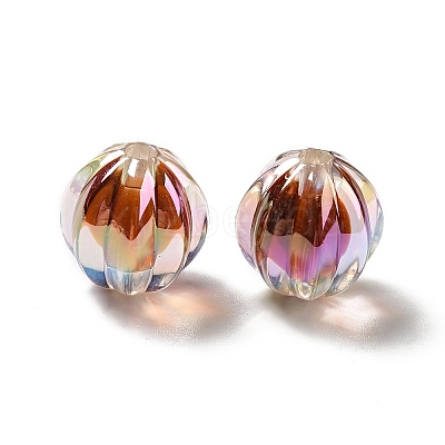 Two Tone UV Plating Rainbow Iridescent Acrylic Beads TACR-D010-05G-1