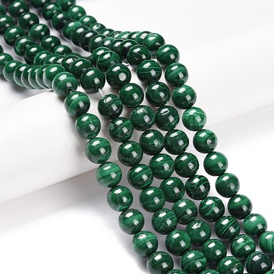Natural Malachite Bead Strands G-O152-47-10mm-A-1