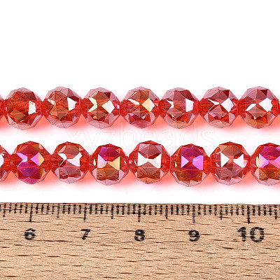 AB Color Plated Transparent Glass Round Beads Strands EGLA-T029-8mm-12T-11-1