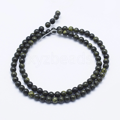 Natural Serpentine/Green Lace Stone Beads Strands G-P345-01-6mm-1