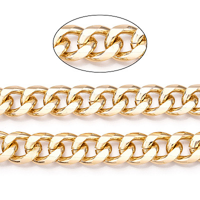 Aluminum Faceted Curb Chains CHA-N003-14KCG-1