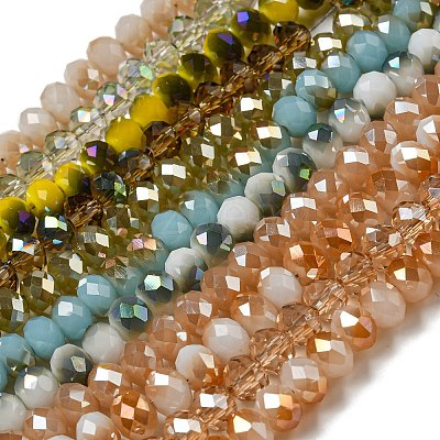 Electroplate Glass Beads Strands GLAA-K027-FR-A-M-1