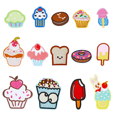 2 Sets 2 Style Polyester Embroidery Clothing Patches DIY-HY0001-14-1