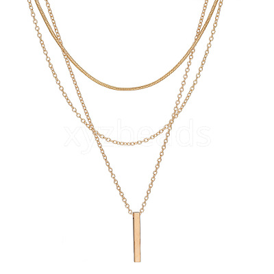 Alloy 3 Layer Necklaces for Women WG9523E-01-1