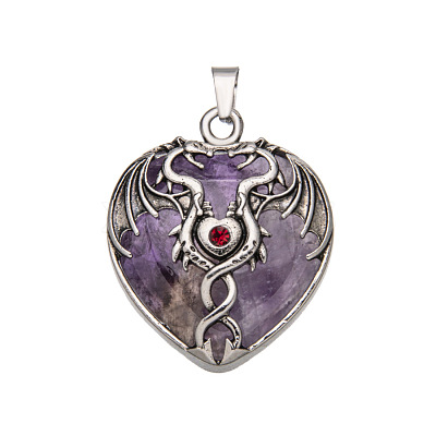 Natural Amethyst Pendants PW-WG50940-01-1