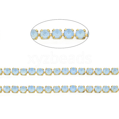 Brass Rhinestone Strass Chains CHC-N017-003A-C03-1