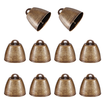 Tibetan Style Iron Bell Pendants FIND-WH0034-22AB-1