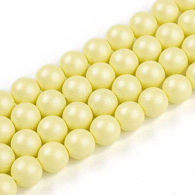 Baking Paint Pearlized Glass Pearl Bead Strands HY-N002-8mm-B03-1