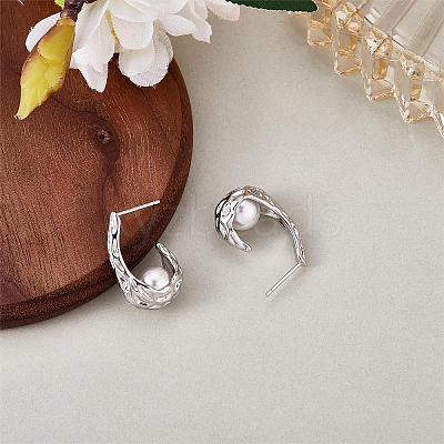 Natural Pearl Teardrop Stud Earrings JE1078B-1