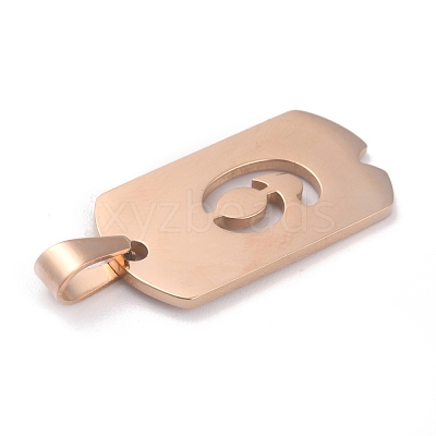 Ion Plating(IP) 304 Stainless Steel Pendants STAS-O127-C09-1